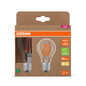 Preview: 2er Pack OSRAM LED Lampe LAMPS ENERGY CLASS A höchste Energieeffizienzklasse A Filament CLASSIC A 7.2W 827 Clear E27 Warmweiss 4099854253706