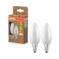 Preview: 2er Pack OSRAM LED Lampe CLASSIC B höchste Energieeffizienzklasse A 2.2W 827 Frosted E14 Warmweiss 4099854253805