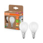 Preview: 2er Pack OSRAM LED Lampe CLASSIC P höchste Energieeffizienzklasse A 2.2W 827 Frosted E14 Warmweiss 4099854253829