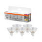 Preview: 5er Pack OSRAM LED Spot, Strahler BASE MR16 3.8W 827 GU5.3 Warmweiss 4099854334337
