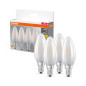 Preview: 4er Pack OSRAM LED Lampe BASE CLASSIC B 4W 827 Frosted E14 Warmweiss 4099854338670