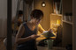 Preview: OSRAM LED Wandleuchte NIGHTLUX CYLINDER 830 DIM USB Black Dimmbar Warm weiß 4099854478918