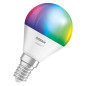 Preview: OSRAM LED Leuchtmittel SMART+ MATTER CLASSIC shapes Multicolor  4.9W 827...865 Multicolor E14 TRIPLE PACK Dimmbar RGBTW 4099854529887