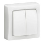 Preview: Legrand OTEO Universalschalter 10A mit Steckklemmen Aufputz / Zweifach-Taster weiß 086020L