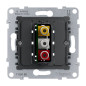Preview: Legrand SEANO RCA Cinch-Anschlussdose, Einsatz, 3-fach, Schraubklemmenanschluss: 0,5mm2, 765086