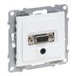 Preview: Legrand SEANO HD15 Anschlusseinheit + 3 mm Jack, Einsatz inklusive Abdeckung, Schraubklemmen, Ultraweiß, 765160