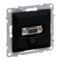 Preview: Legrand SEANO HD15 Anschlusseinheit + 3 mm Jack, Einsatz inklusive Abdeckung, Schraubklemmen, Schwarz, 765360
