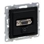 Preview: Legrand SEANO HD15 Anschlusseinheit + 3 mm Jack, Einsatz inklusive Abdeckung, Schraubklemmen, Schwarz, 765360