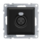Preview: Legrand SEANO XLR-Dose 3-polig weiblich, Einsatz inklusive Abdeckung, Schraubklemmen: 0,5mm2, Schwarz, 765361
