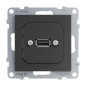 Preview: Legrand SEANO USB-Datendose mit Kabel, Einsatz inklusive Abdeckung, USB 3.0, Kabellänge: 15cm, Anthrazit, 765487
