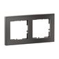 Preview: Legrand Seano+ 2-fach Rahmen mit Echtmaterialoberfläche, nachhaltige Produktion und Verpackung, Dark Steel, 765492