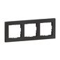 Preview: Legrand Seano+ 3-fach Rahmen mit Echtmaterialoberfläche, nachhaltige Produktion und Verpackung, Dark Steel, 765493