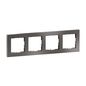 Preview: Legrand Seano+ 4-fach Rahmen mit Echtmaterialoberfläche, nachhaltige Produktion und Verpackung, Dark Steel, 765494