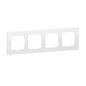 Preview: Legrand SEANO Natura 4-fach Rahmen aus Echtmaterial, nachhaltige Produktion und Verpackung, Designausführung: Weißes Glas, 766104