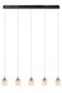Preview: Lucide BERLIANE LED Pendelleuchten 5-fach 4W dimmbar Warmweiss Modern Transparent 65-164,5cm 00430/20/60
