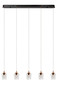 Preview: Lucide BERLIANE LED Pendelleuchten 5-fach 4W dimmbar Warmweiss Modern Transparent 65-164,5cm 00430/20/60