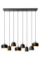Preview: Lucide CHAYANNE E14 Pendelleuchten 8-fach Modern Schwarz 90-156,5cm 05446/08/30