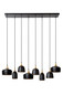 Preview: Lucide CHAYANNE E14 Pendelleuchten 8-fach Modern Schwarz 90-156,5cm 05446/08/30