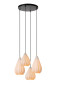 Preview: Lucide CINZIA MULTI PENDEL E27 Pendelleuchten 4-fach Retro Weiß 70-154cm 13452/04/31