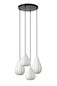Preview: Lucide CINZIA MULTI PENDEL E27 Pendelleuchten 4-fach Retro Weiß 70-154cm 13452/04/31