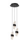 Preview: Lucide KLIGANDE LED Pendelleuchten 3-fach 8W dimmbar Warmweiss Modern Schwarz 70-150cm 13496/21/30