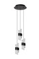 Preview: Lucide KLIGANDE LED Pendelleuchten 3-fach 8W dimmbar Warmweiss Modern Schwarz 70-150cm 13496/21/30
