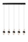 Preview: Lucide KLIGANDE LED Pendelleuchten 5-fach 7,8W dimmbar Warmweiss Modern Schwarz 70-150cm 13496/35/30