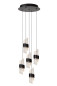 Preview: Lucide KLIGANDE LED Pendelleuchten 5-fach 8W dimmbar Warmweiss Modern Schwarz 70-150cm 13496/36/30