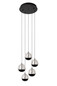 Preview: Lucide SENTUBAL LED Pendelleuchten 5-fach 5,2W dimmbar Warmweiss Modern Schwarz 70-150cm 13498/24/30