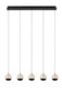Preview: Lucide SENTUBAL LED Pendelleuchten 5-fach 5,3W dimmbar Warmweiss Modern Schwarz 70-150cm 13498/25/30