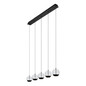 Preview: Lucide SENTUBAL LED Pendelleuchten 5-fach 5,3W dimmbar Warmweiss Modern Schwarz 70-150cm 13498/25/30