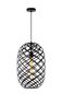 Preview: Lucide WOLFRAM Pendelleuchte E27 Schwarz 21417/32/30