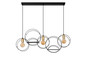 Preview: Lucide CIRCLE E27 Pendelleuchten 3-fach Vintage Schwarz 60-160cm 21425/03/30