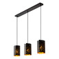 Preview: Lucide ALMELO E27 Pendelleuchten 3-fach Modern Schwarz 60-150cm 21434/03/30