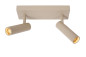 Preview: Lucide GRADO GU10 (MR11) Deckenstrahler 2-fach Modern Taupe 22974/02/41