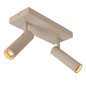 Preview: Lucide GRADO GU10 (MR11) Deckenstrahler 2-fach Modern Taupe 22974/02/41