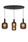 Preview: Lucide ELOISE MULTI PENDEL E27 Pendelleuchten 4-fach Modern Schwarz 70-150cm 45405/04/30