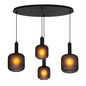 Preview: Lucide ELOISE MULTI PENDEL E27 Pendelleuchten 4-fach Modern Schwarz 70-150cm 45405/04/30
