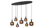 Preview: Lucide ELOISE MULTI PENDEL E27 Pendelleuchten 7-fach Modern Schwarz 70-150cm 45405/07/30