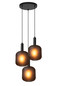 Preview: Lucide ELOISE MULTI PENDEL E27 Pendelleuchten 3-fach Modern Schwarz 70-150cm 45405/13/30