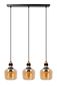 Preview: Lucide ILONA Pendelleuchte 3x E27 Amber, Schwarz 45408/03/62