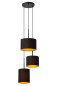 Preview: Lucide MAYA Pendelleuchte 3x E27 Schwarz, Mattes Gold, Messing 45409/13/30