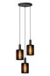 Preview: Lucide LAMBRES E27 Pendelleuchten 3-fach Modern Schwarz 70-164cm 45410/13/30