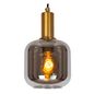Preview: Lucide JOANET Pendelleuchte E27 Rauchfarbe Grau, Mattes Gold, Messing 45494/16/65