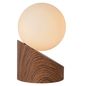 Preview: Lucide LEN Tischlampe G9 Holz, Opal 45561/01/70