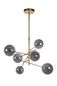 Preview: Lucide ALARA LED Pendelleuchte 6x G4 6x 1,5W Gold, Rauchfarbe Grau 46417/06/10