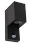Preview: Lucide ZARO IR Wandleuchte GU10 Schwarz Sensor IP65 69802/01/30