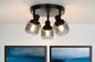 Preview: Lucide BJORN Deckenleuchte 3x E14 360° drehbar Schwarz, Rauchfarbe Grau 77979/13/30