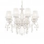 Preview: Maytoni Grace Kronleuchter, Hängeleuchte 8x E14 Weiss, Gold Organza
