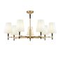 Preview: Maytoni Zaragoza Kronleuchter, Hängeleuchte 7x E14 Messing Weiss Stoff